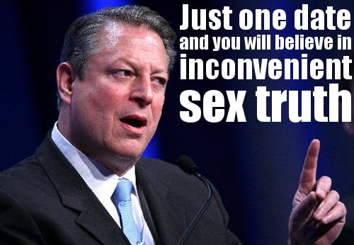 Sexy talk is new to Al because Tipper threatened Congressional hearings whenever he'd "get porn-talky."