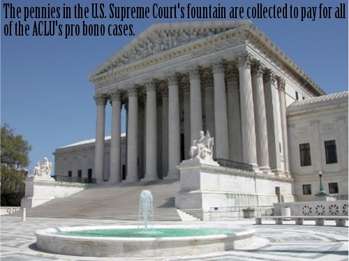 The silver change buys Coke cans for Justice Clarence Thomas to rest his pubes on.